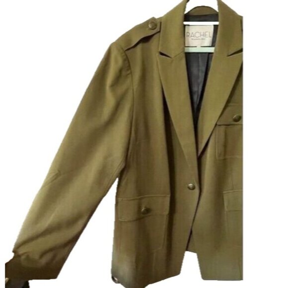 Rachel Roy Military Style Army Green Blazer Jacket Plus Size 18W - Picture 5 of 8